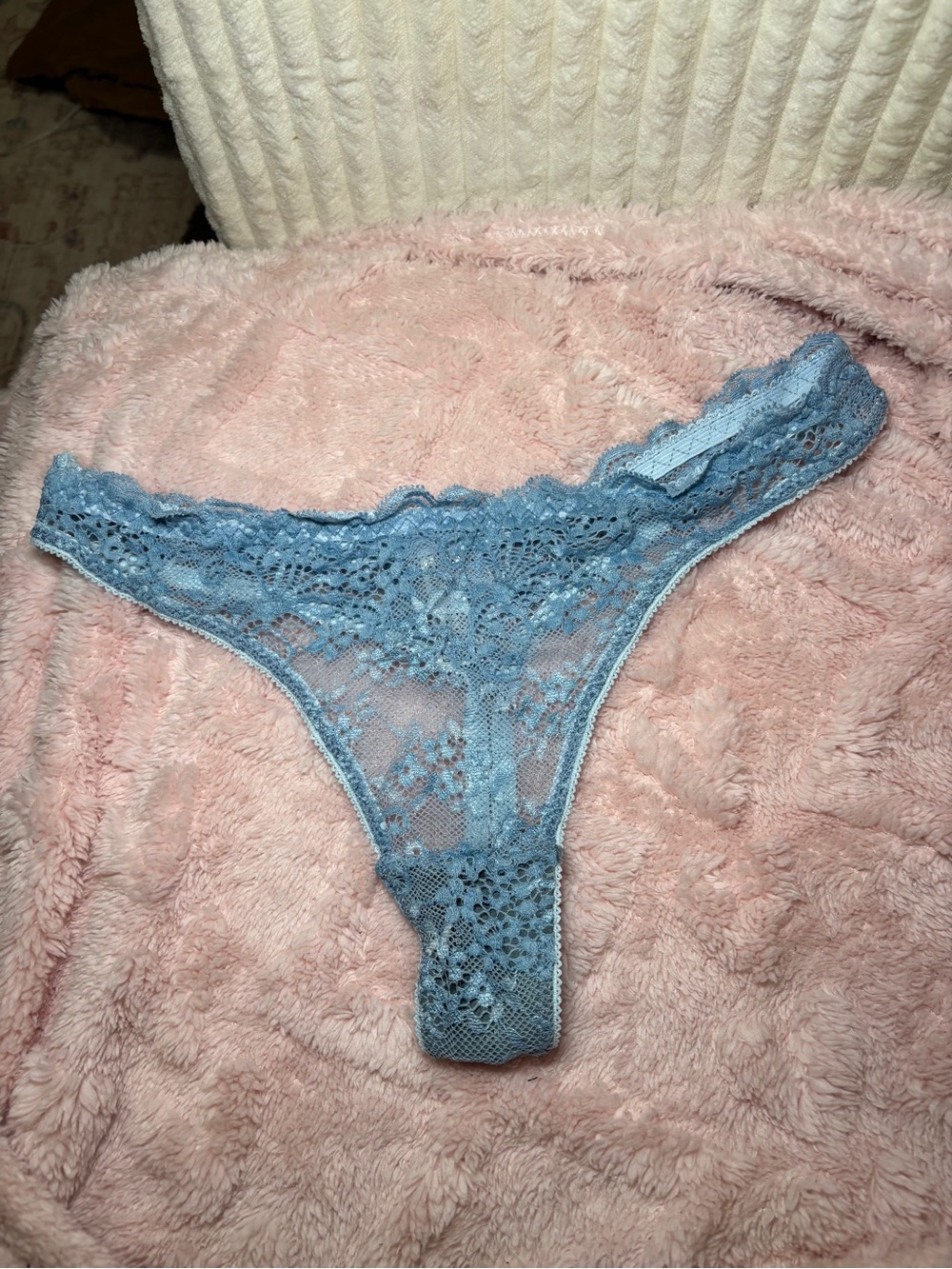 Victoria's Secret Blue Lace Thong - Women's Intimates